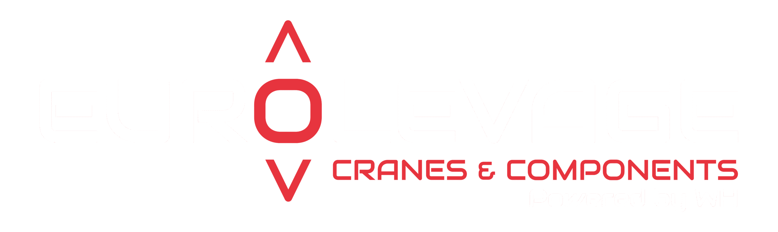 Logo blanc de l'entreprise, Eurolevage, expert en solutions de levage en France et à l’international.
